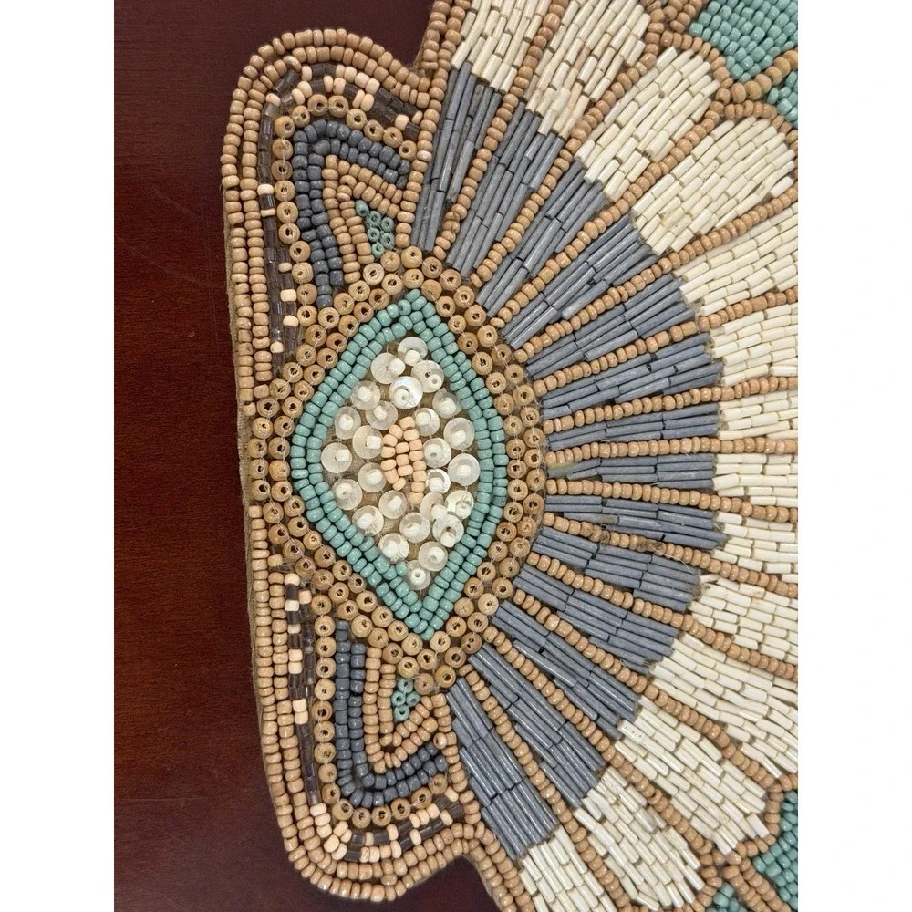 Scallop Sea Shell Beaded Placemat Centerpiece Charger 13 x 17.5